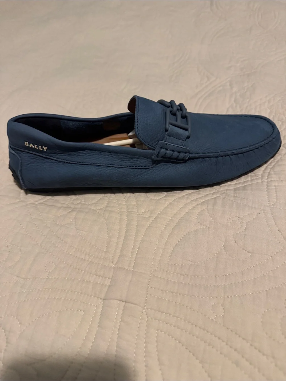 Bally Men's Navy Suede Bit-Detail Driving Loafers